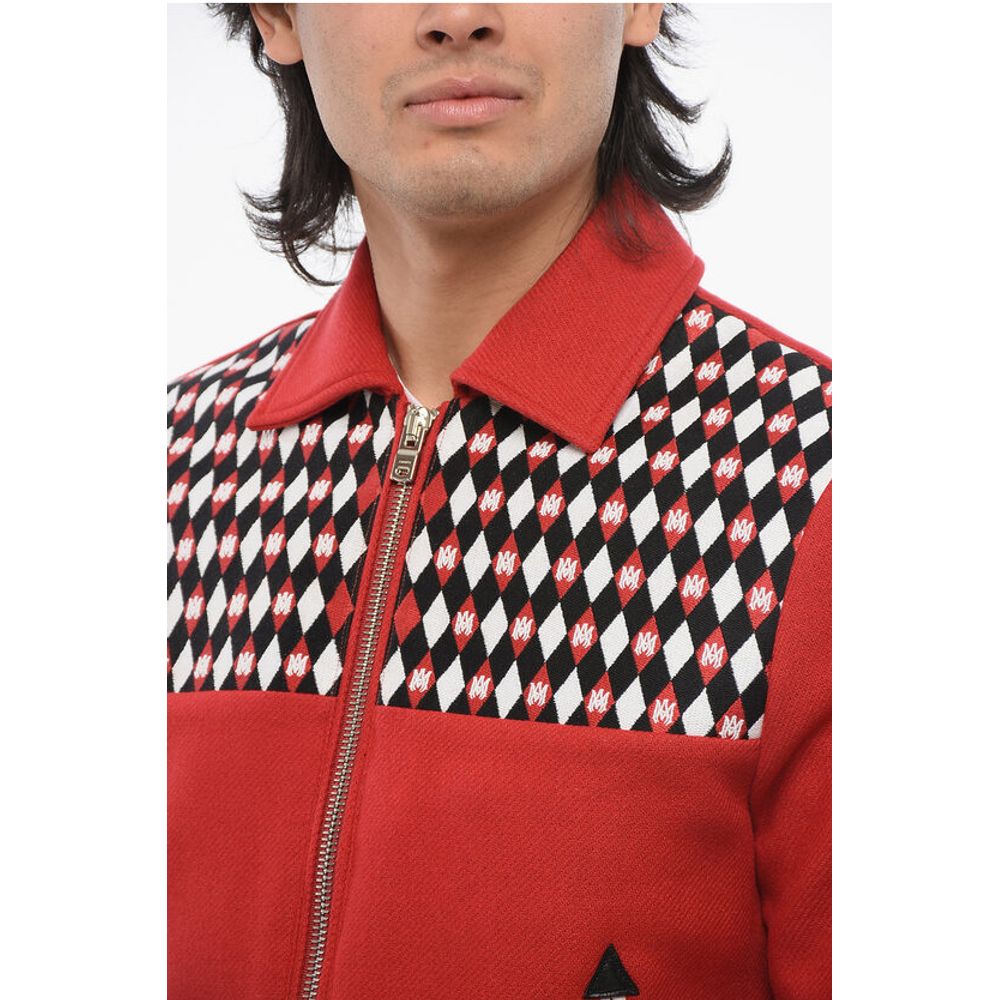 Wool Blend DIAMOND Jacket with Embroidered Insert