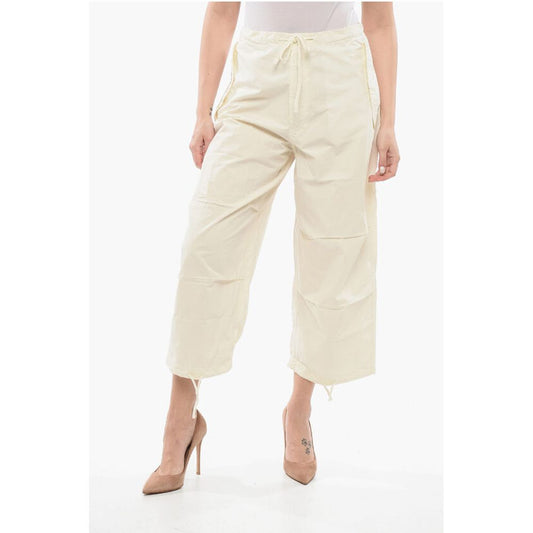 Solid Color Nylon Pants with Adjustable Ankle