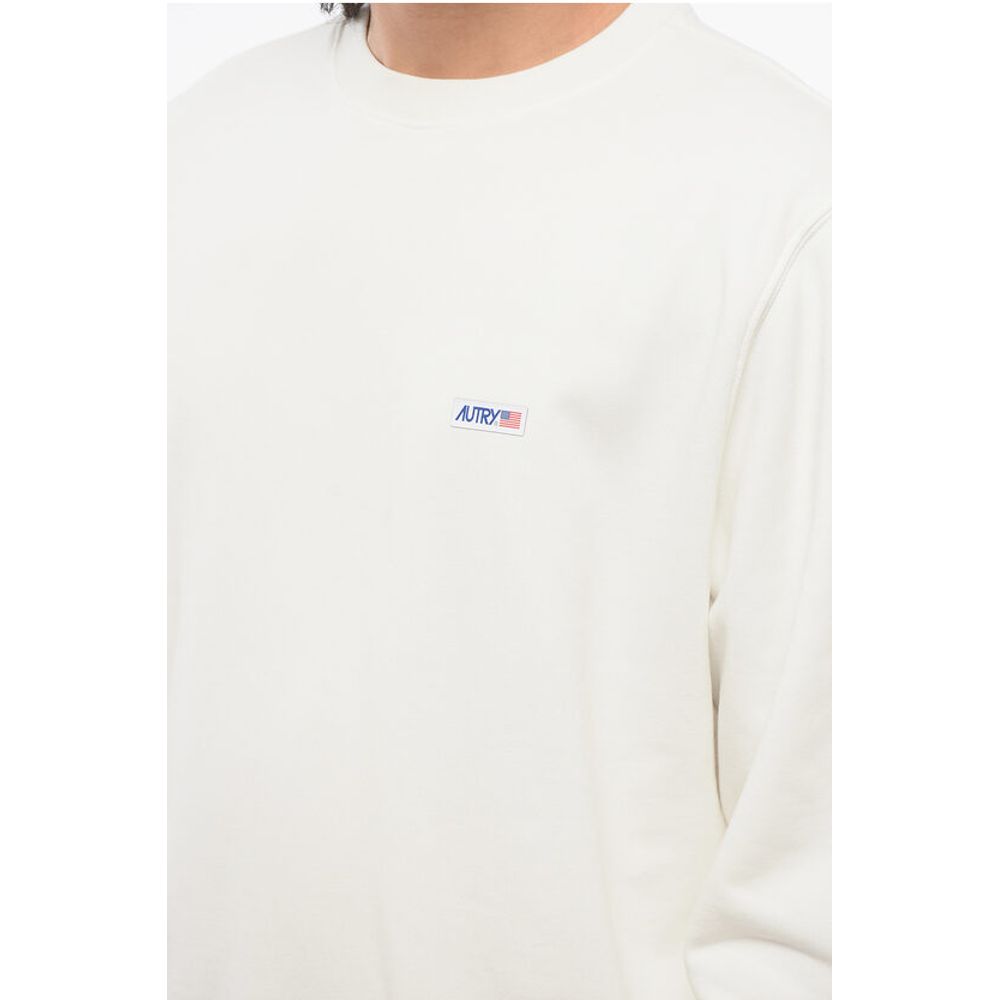 Solid Color Brushed Cotton Crewneck Sweatshirt