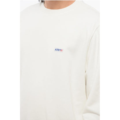 Solid Color Brushed Cotton Crewneck Sweatshirt