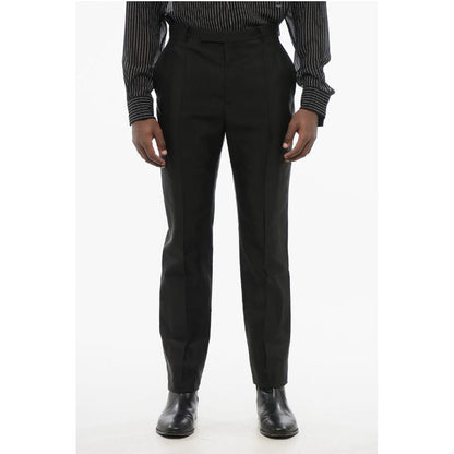 4-Pocketed Wool Blend Pants with Hidden Closure