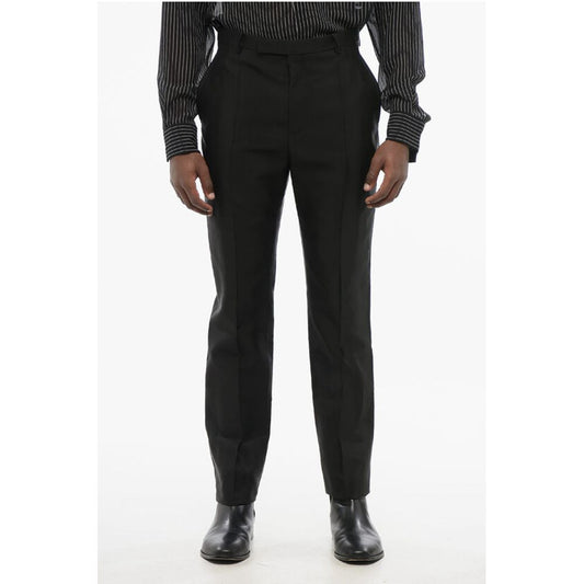 4-Pocketed Wool Blend Pants with Hidden Closure