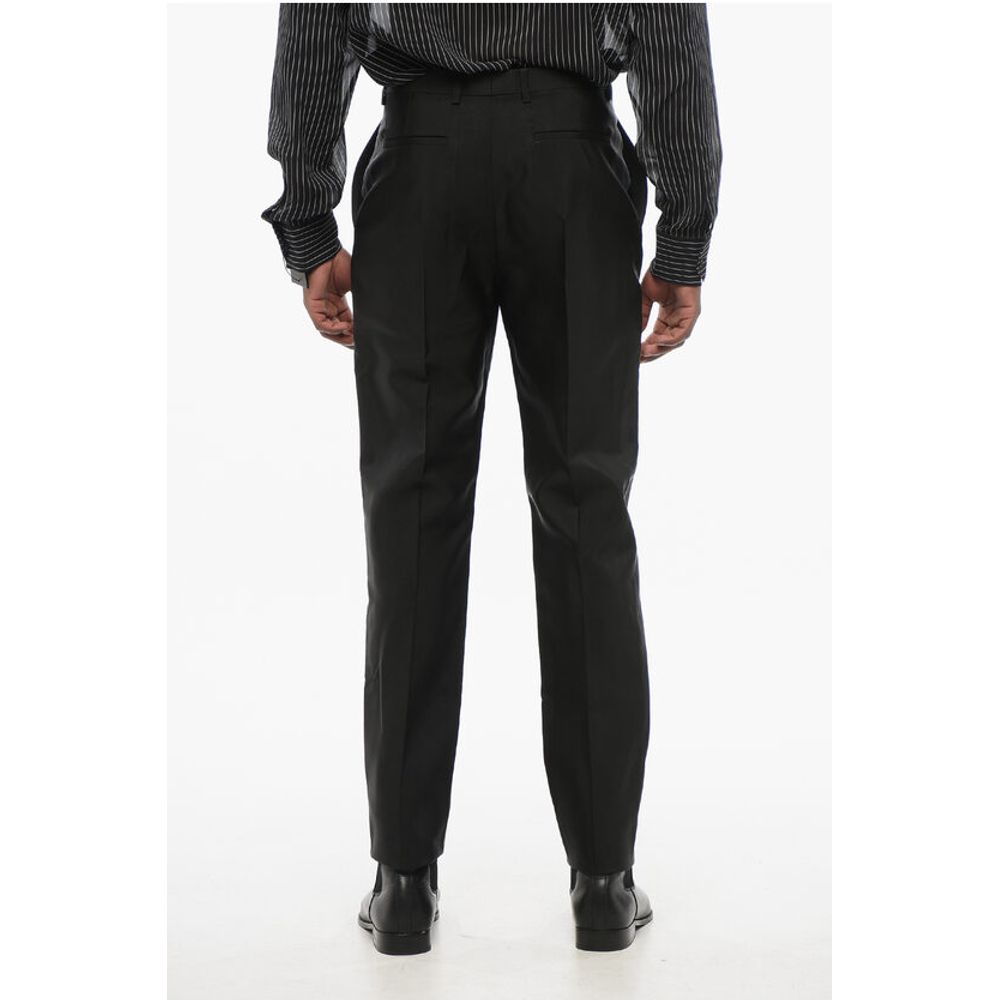 4-Pocketed Wool Blend Pants with Hidden Closure