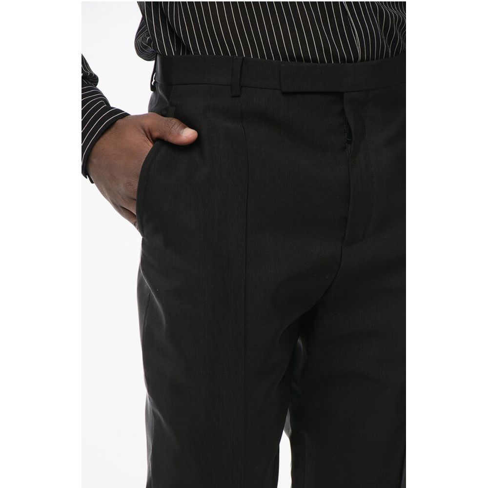 4-Pocketed Wool Blend Pants with Hidden Closure