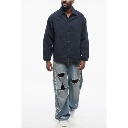 EMPORIO Twill Cotton Overshirt with Snap Buttons