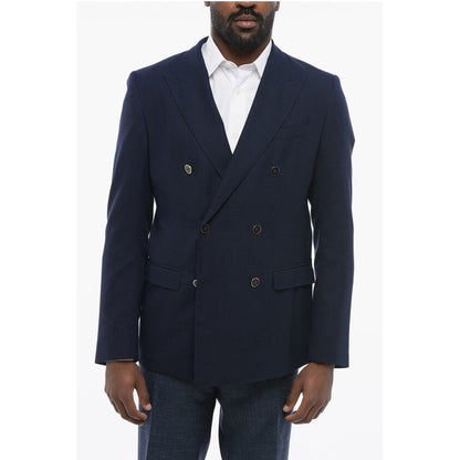 TAORMINA Unlined Light Wool Blazer with Double-breasted Desi