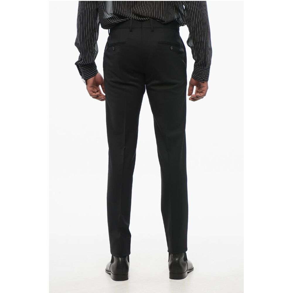 4-Pocketed Stretch Wool Pants with Belt Loops