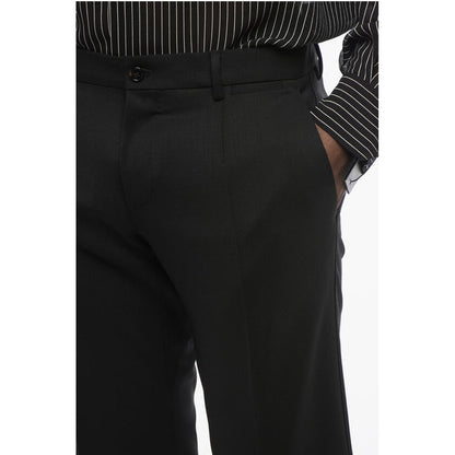4-Pocketed Stretch Wool Pants with Belt Loops