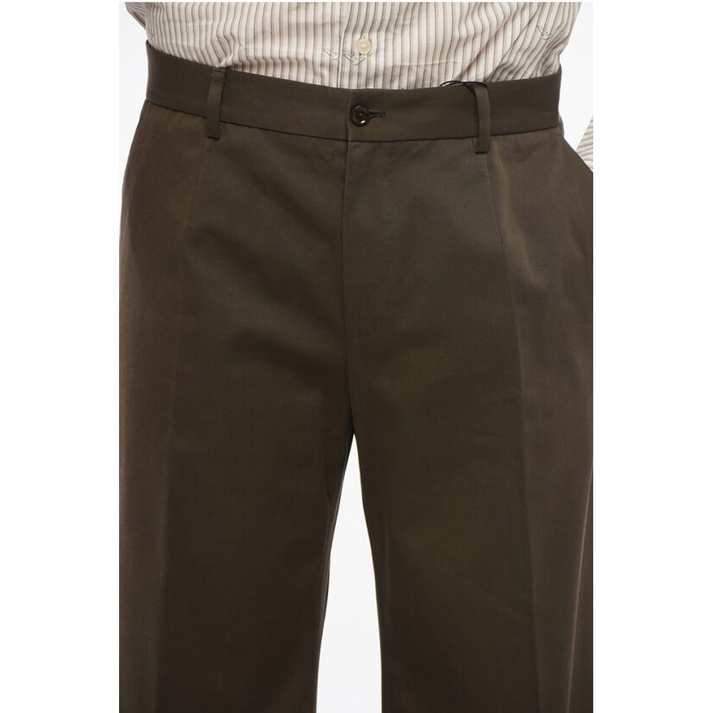 Cotton Wide Leg Chinos Pants