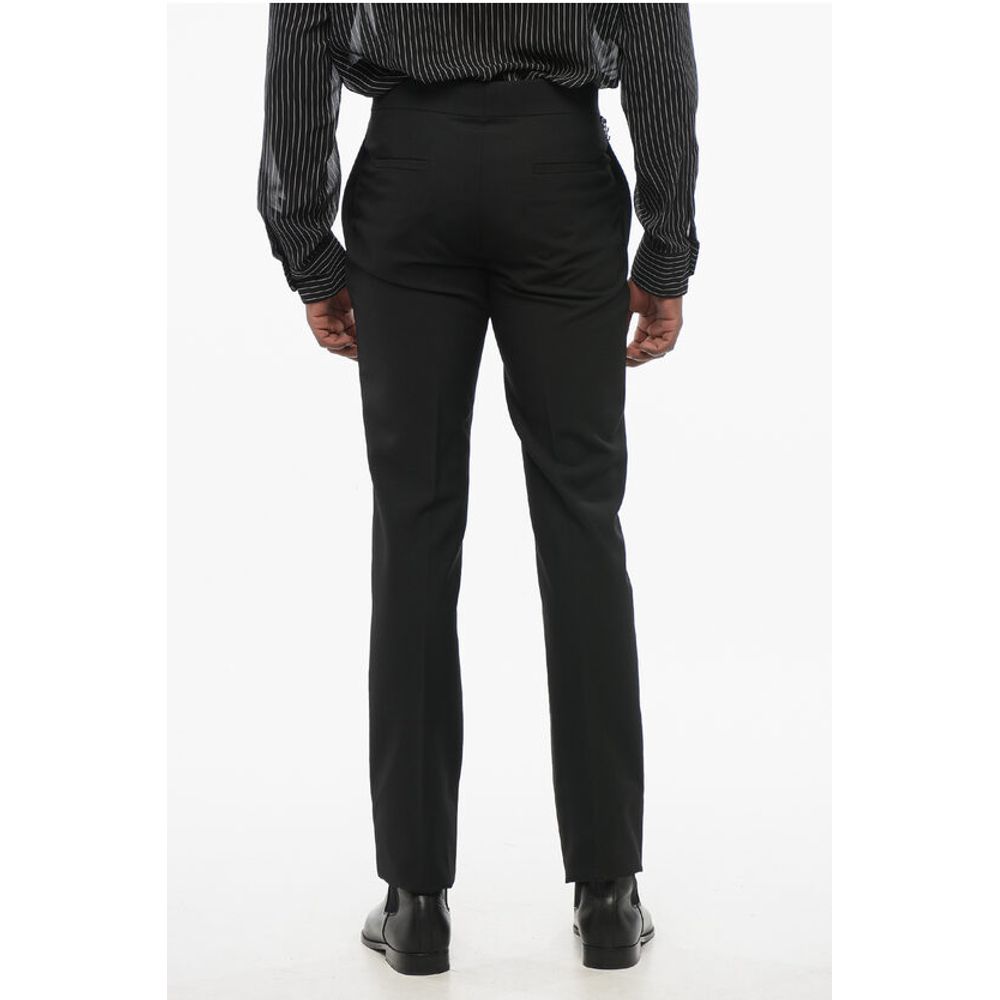 4-Pocketed Virgin Wool Pants with Chain Detail