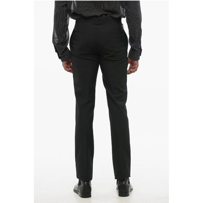 4-Pocketed Virgin Wool Pants with Chain Detail
