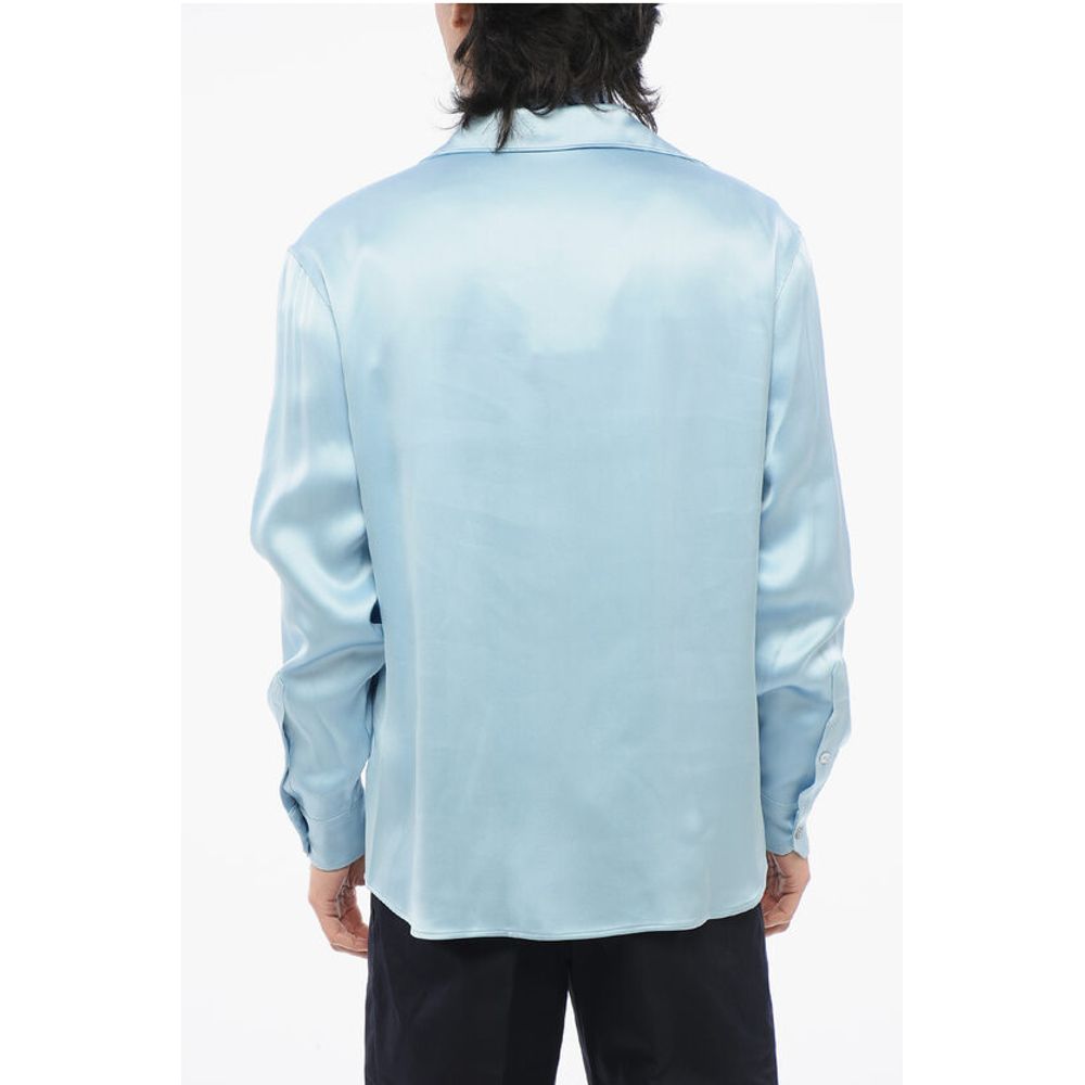 Deep Neckline Satin Blouse