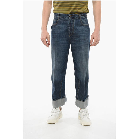 Cropped Fit Baggy Denims with Cuffs 26cm