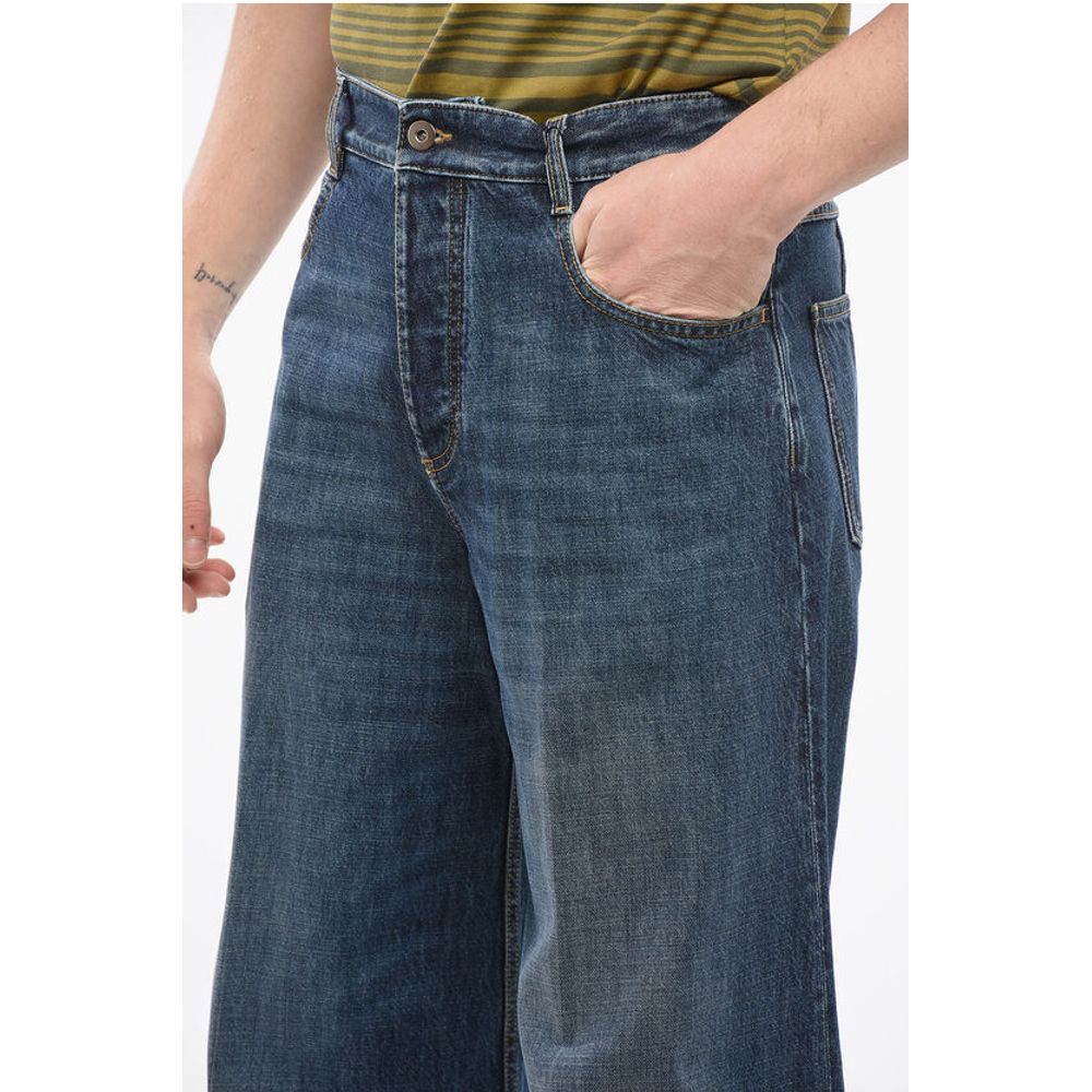 Cropped Fit Baggy Denims with Cuffs 26cm