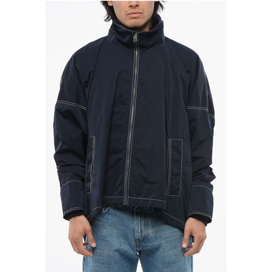 Tech Nylon Parka with Visible Stitichings