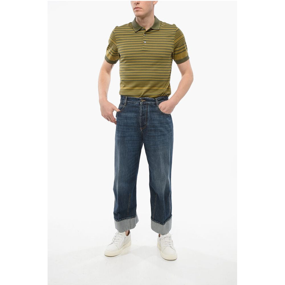 Cropped Fit Baggy Denims with Cuffs 26cm