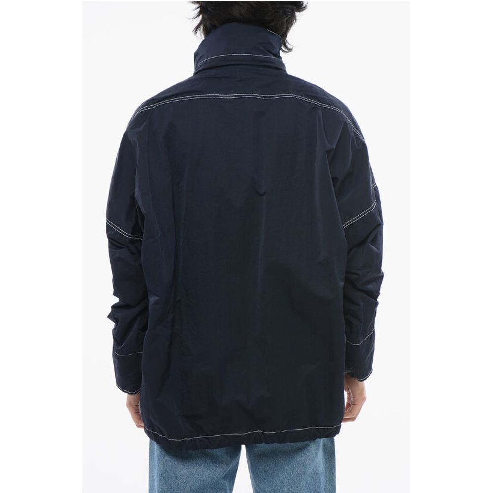 Tech Nylon Parka with Visible Stitichings