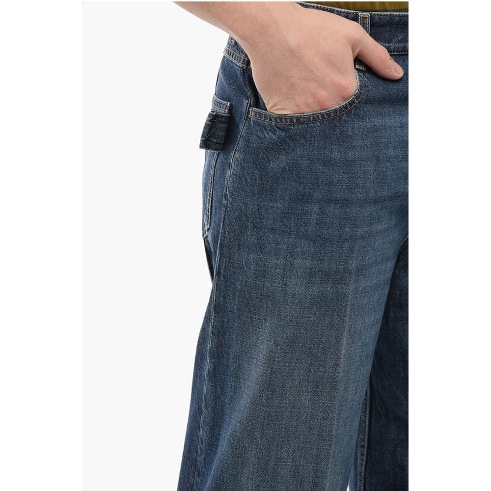 Cropped Fit Baggy Denims with Cuffs 26cm