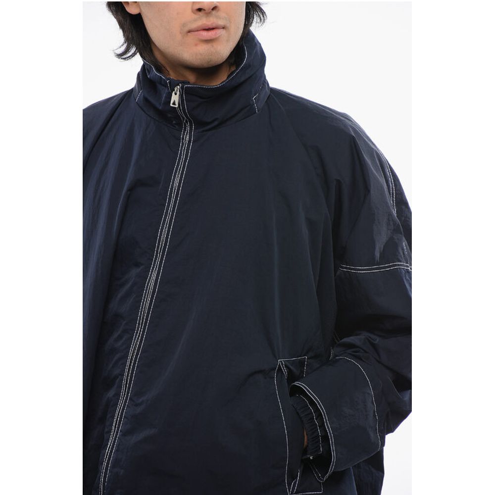 Tech Nylon Parka with Visible Stitichings