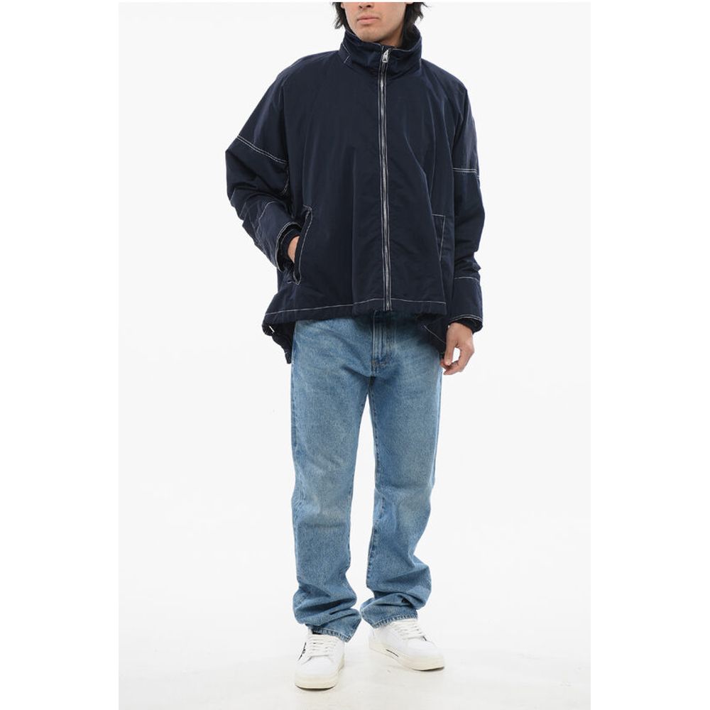 Tech Nylon Parka with Visible Stitichings