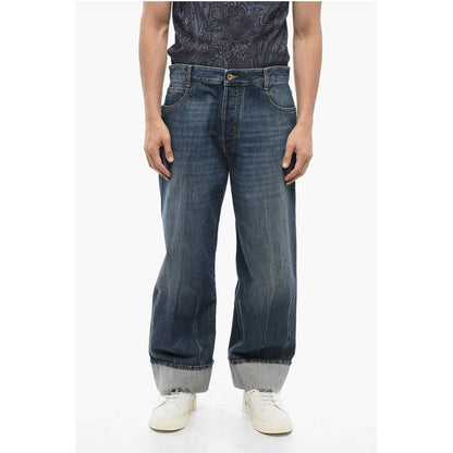 Cropped Fit Baggy Denims with Cuffs 26cm