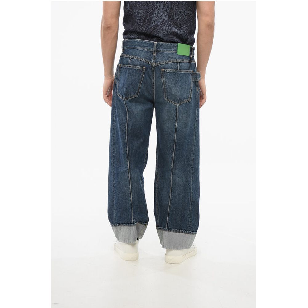 Cropped Fit Baggy Denims with Cuffs 26cm