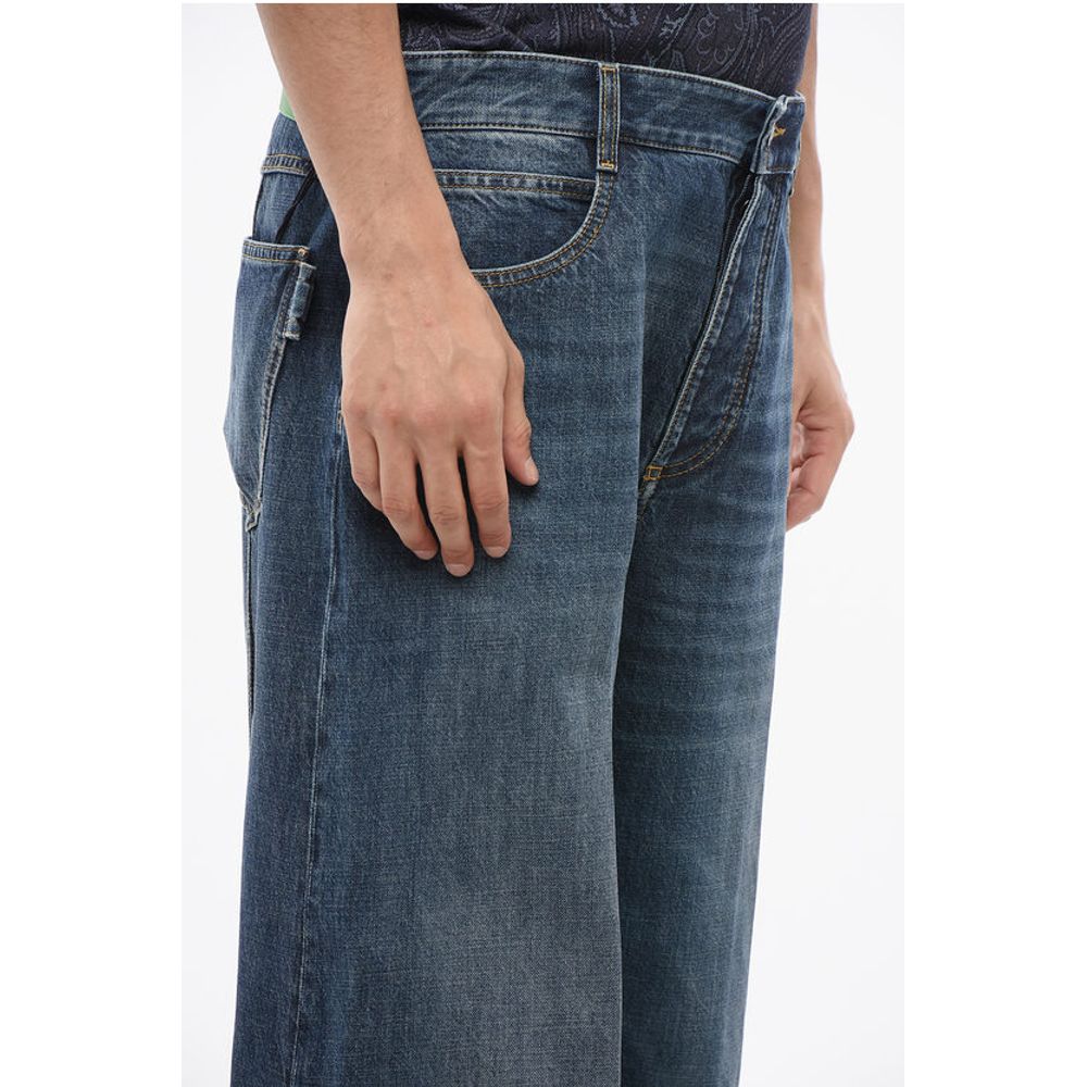 Cropped Fit Baggy Denims with Cuffs 26cm