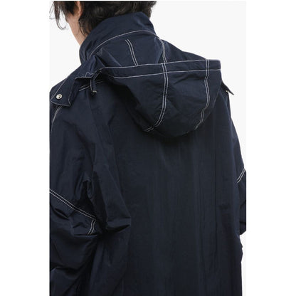 Tech Nylon Parka with Visible Stitichings