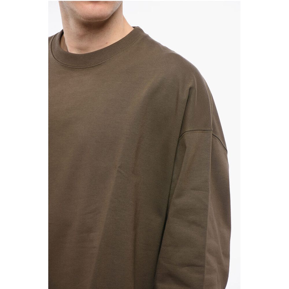 Crew Neck Cotton T-Shirt with Cuffs