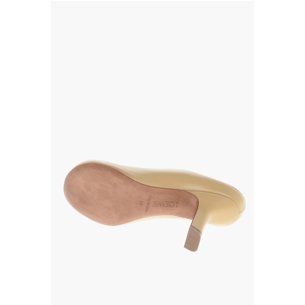 Leather Mules with Covered Heel 10cm