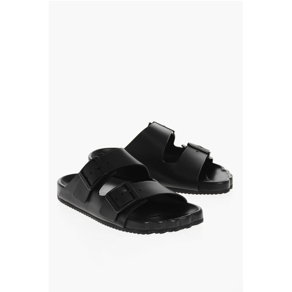 Leather SUNDAY Sliders with Double Buckle