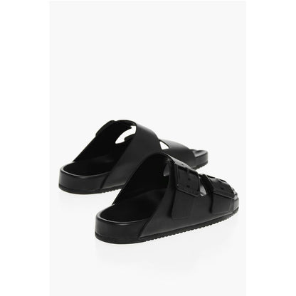 Leather SUNDAY Sliders with Double Buckle