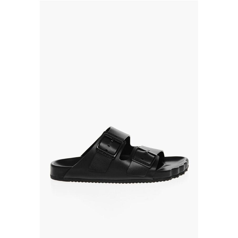 Leather SUNDAY Sliders with Double Buckle