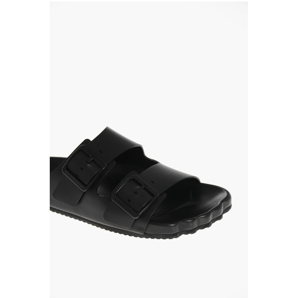 Leather SUNDAY Sliders with Double Buckle