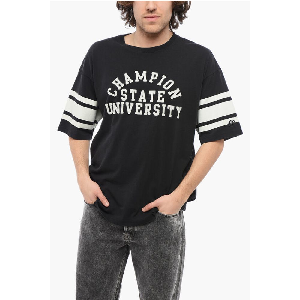 Crew-neck T-Shirt with Contrasting Details