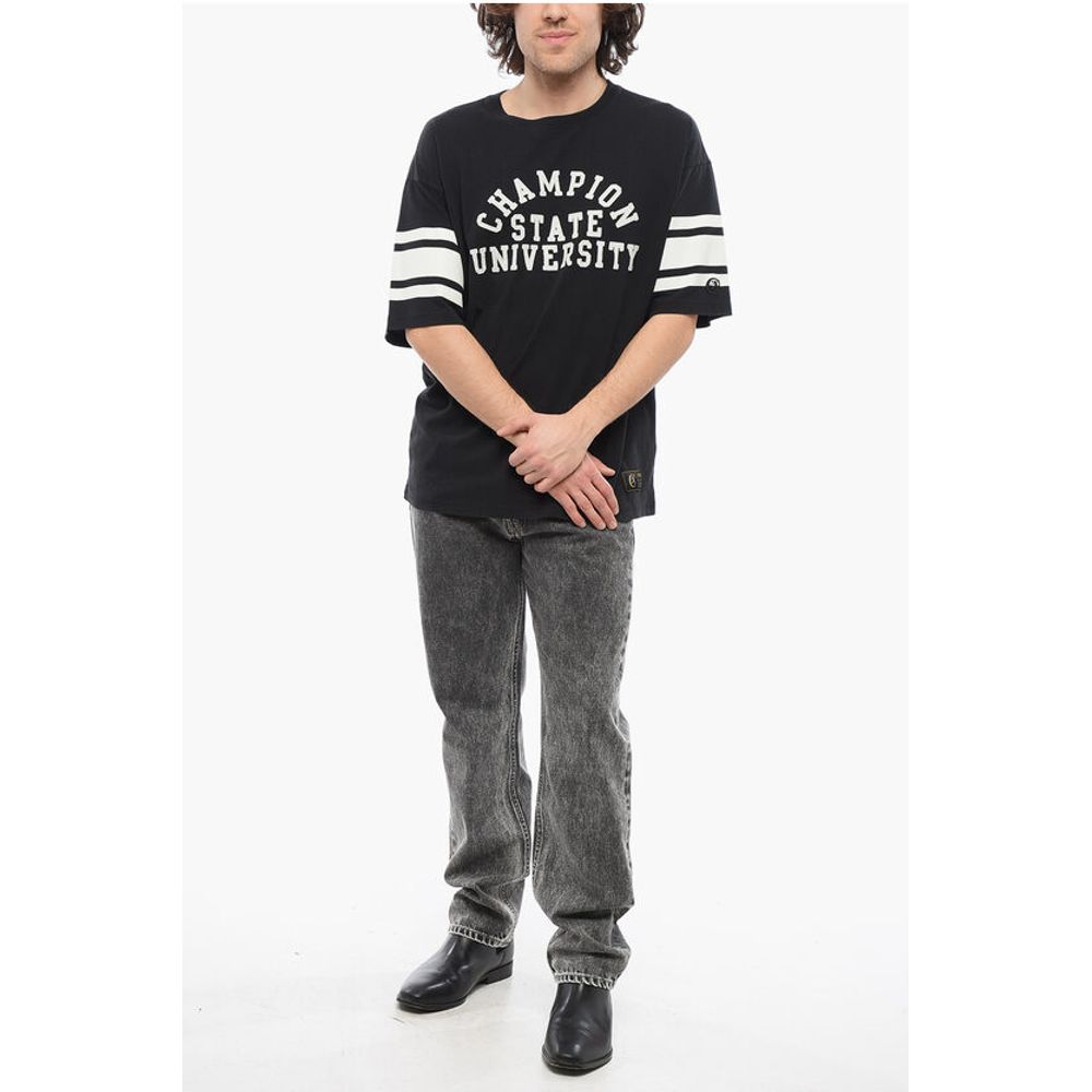 Crew-neck T-Shirt with Contrasting Details