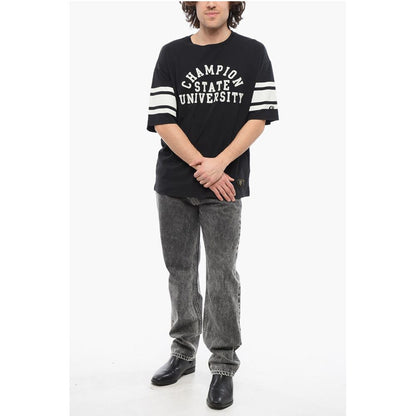 Crew-neck T-Shirt with Contrasting Details