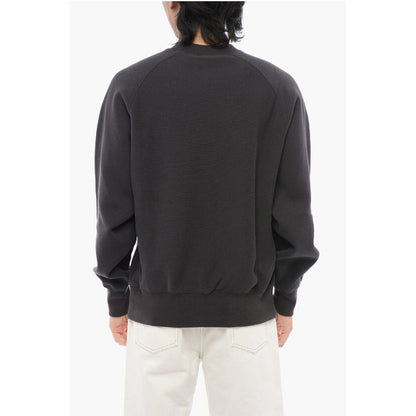 Fleeced-Cotton NEW YORK Crew-Neck Sweatshirt with Embroidery