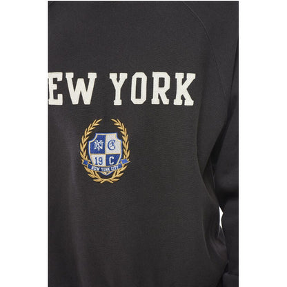 Fleeced-Cotton NEW YORK Crew-Neck Sweatshirt with Embroidery