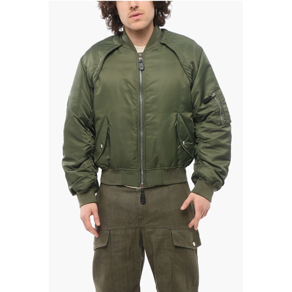 Removable Sleeves Padded Bomber Jacket