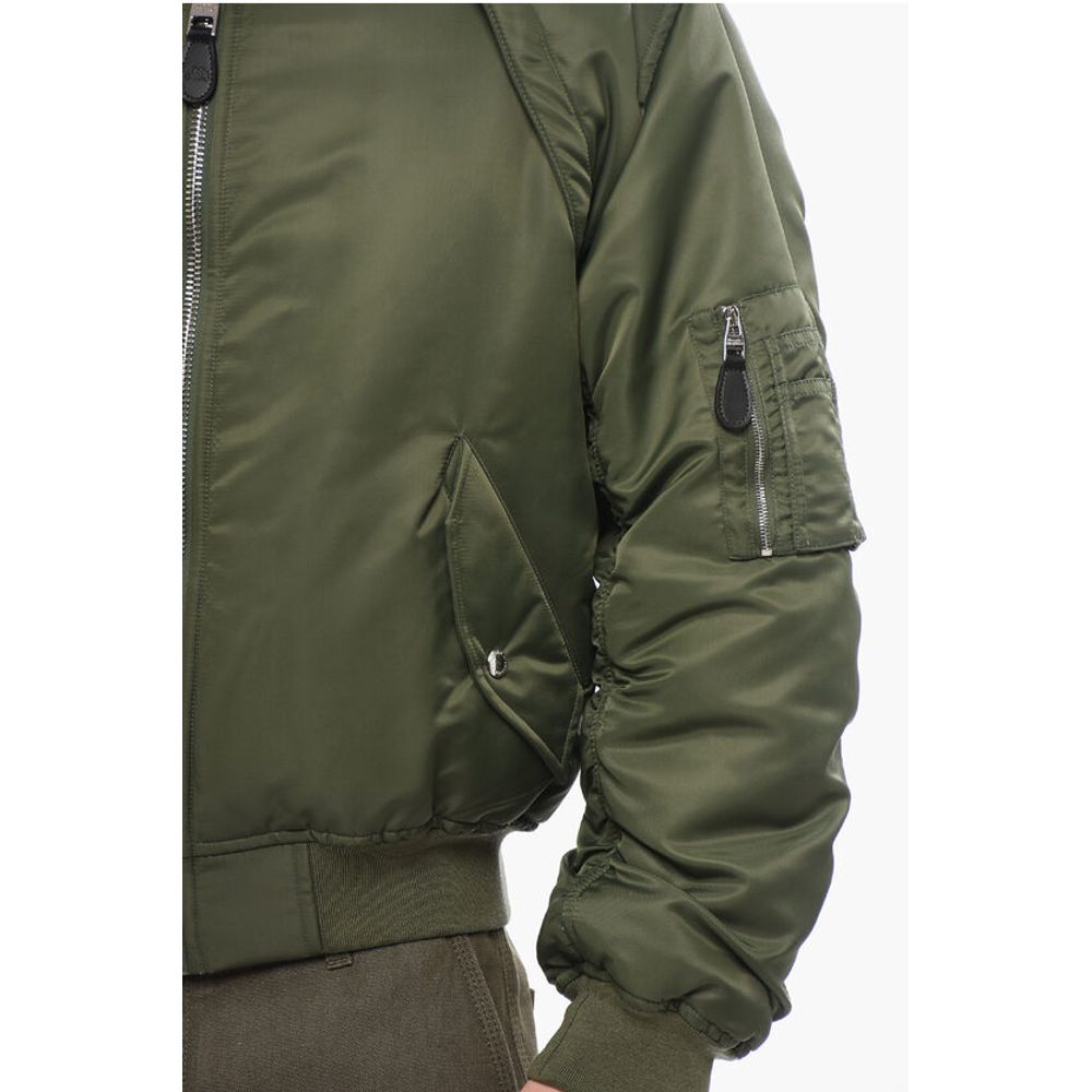 Removable Sleeves Padded Bomber Jacket