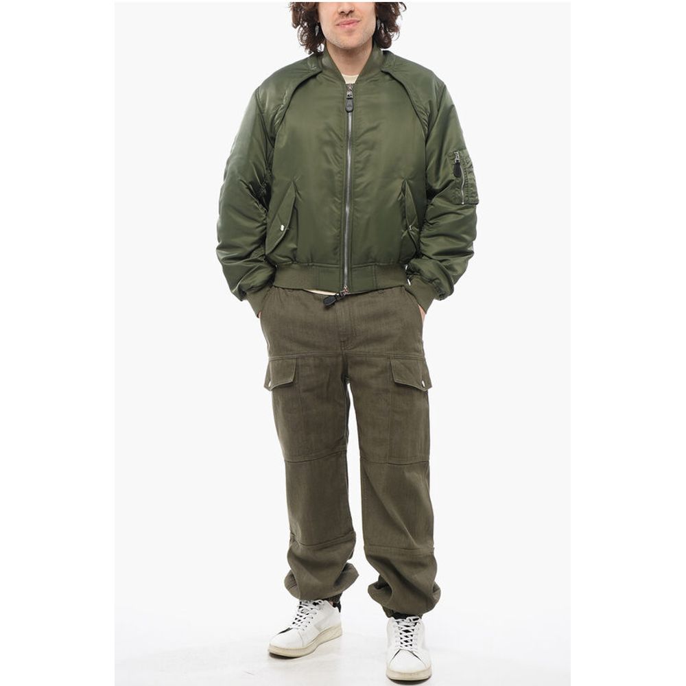 Removable Sleeves Padded Bomber Jacket