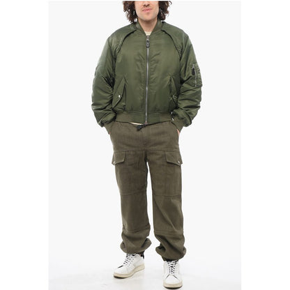 Removable Sleeves Padded Bomber Jacket