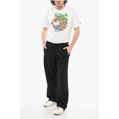 Wool Blend Joggers with Tone on Tone Details