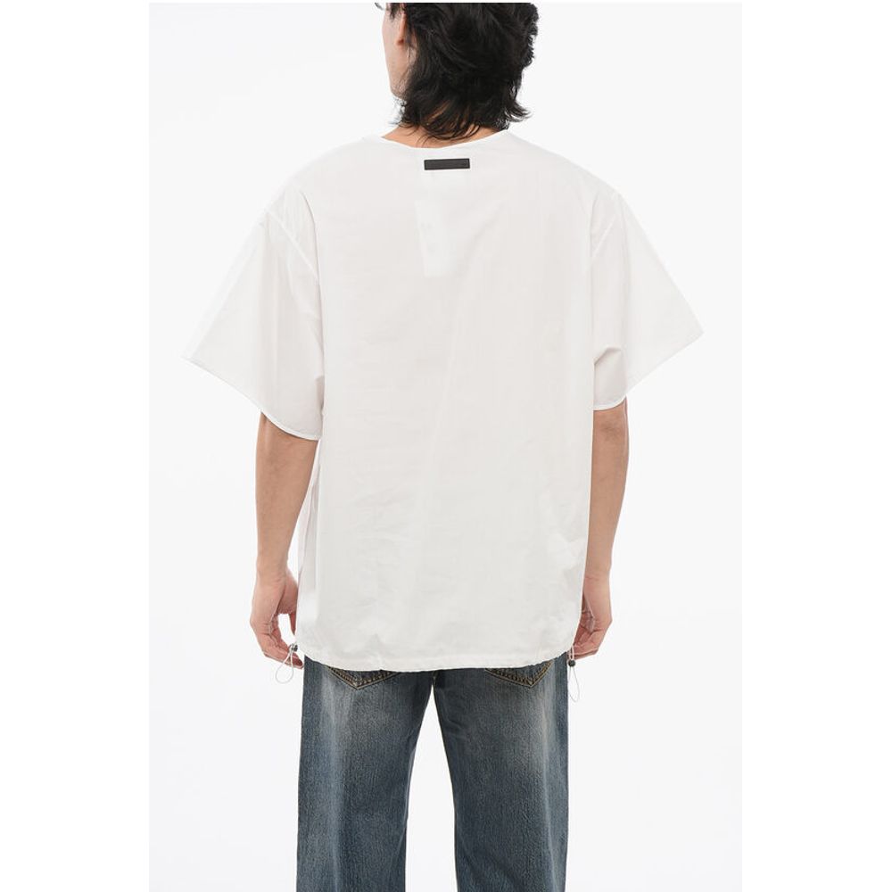 WALES BONNER Cotton Poplin Shirt with Drawstring Hem