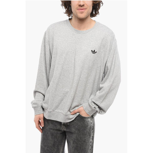WALES BONNER Cotton Crew-neck Sweatshirt with Velvet Logo