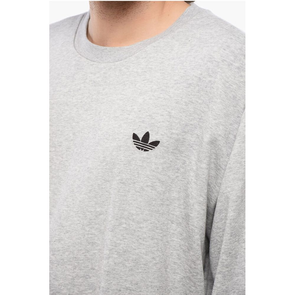 WALES BONNER Cotton Crew-neck Sweatshirt with Velvet Logo