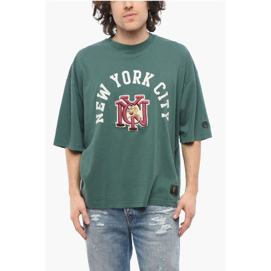 Cotton NEW YORK CITY Crew-neck T-shirt with Maxi Embroidery