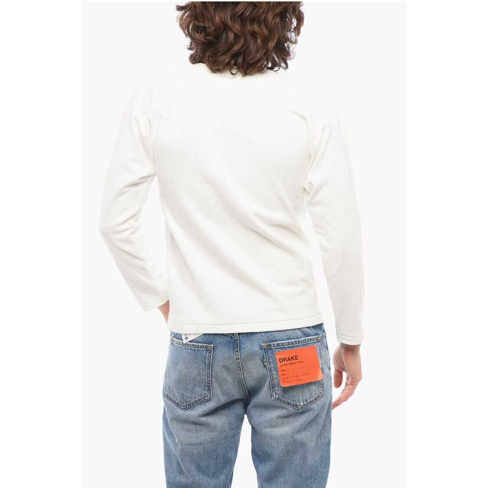 Solid Color Cotton Crew-neck Sweatshirt
