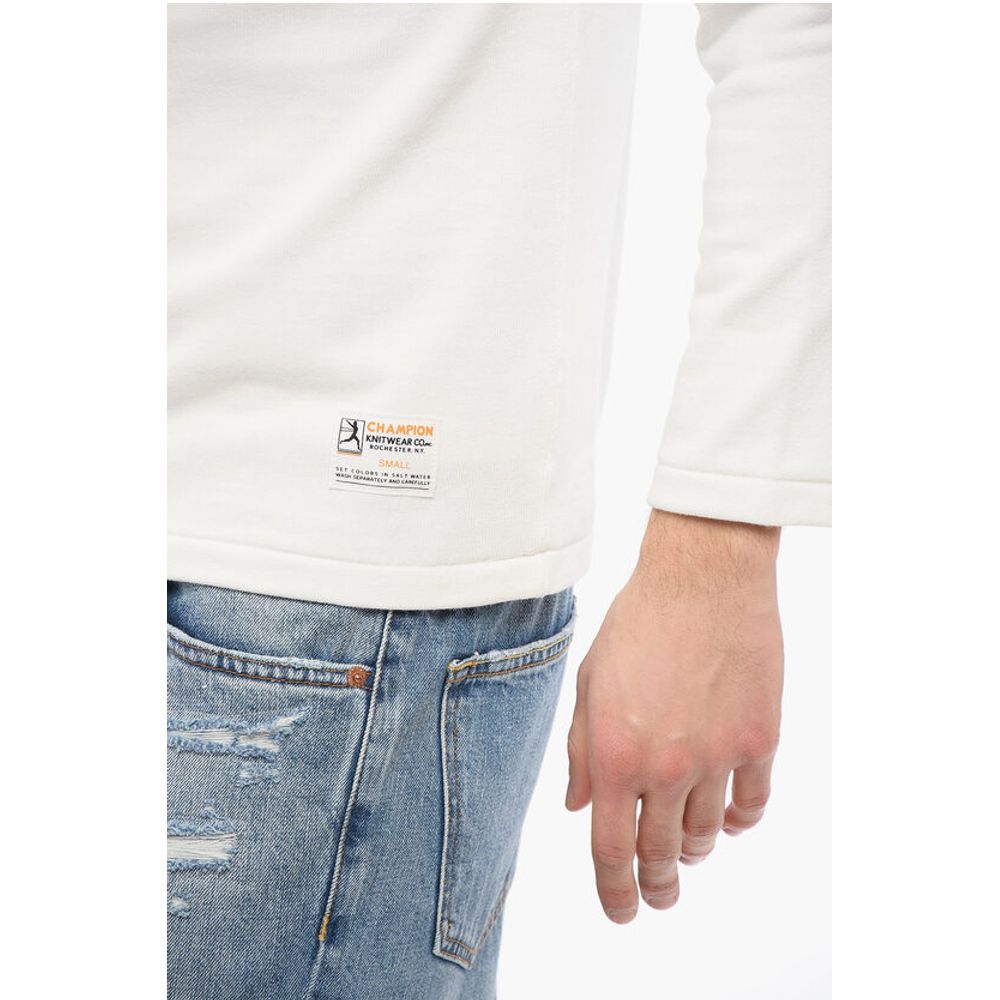 Solid Color Cotton Crew-neck Sweatshirt